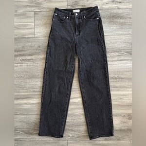 Madewell High Rise Straight Loose Black Denim Jeans 29 Waist Tall